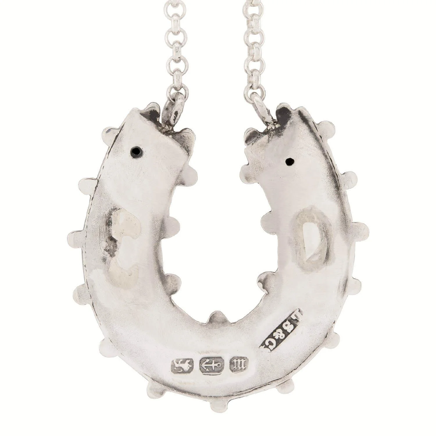 Victorian English Sterling Silver Horseshoe Pendant - Image 4