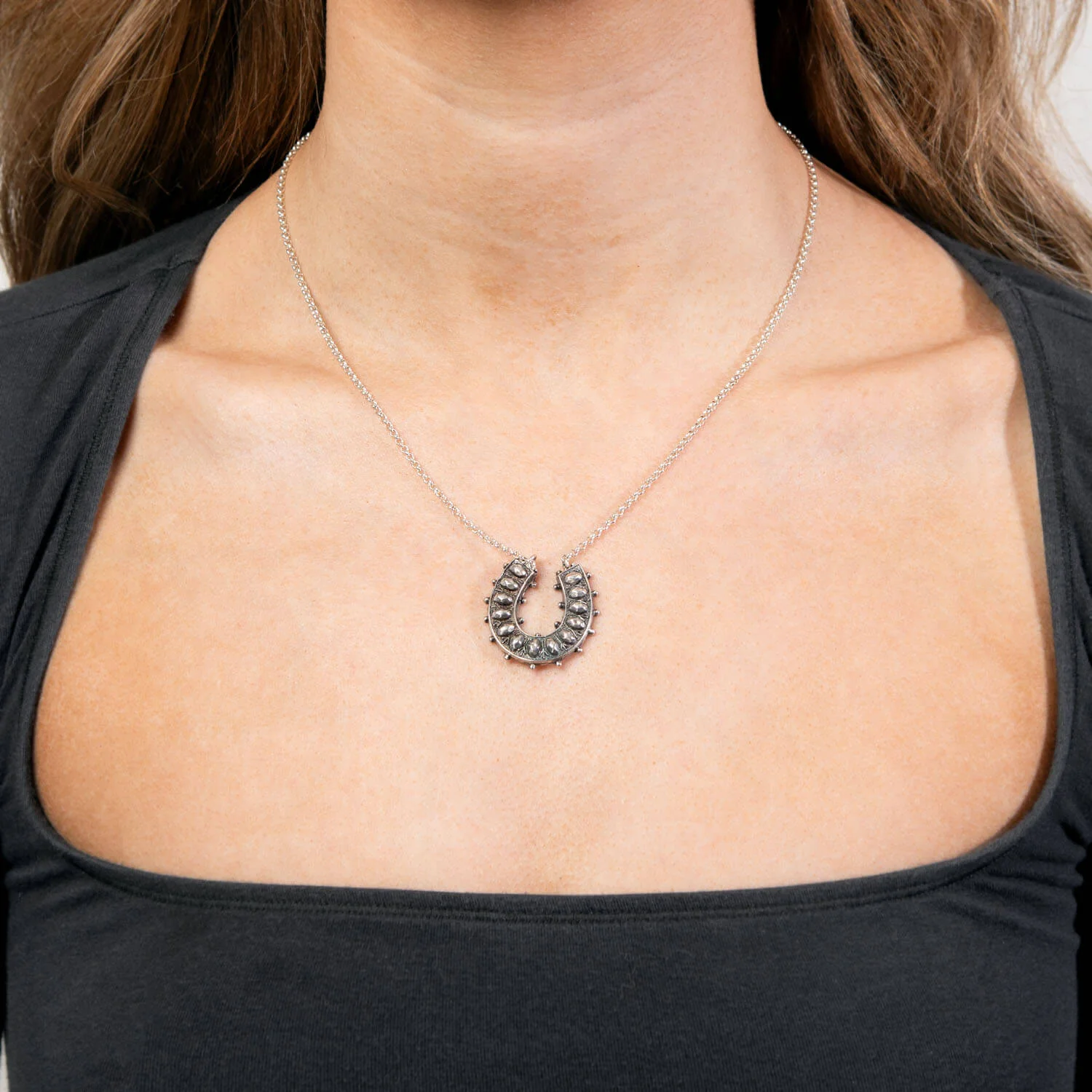 Victorian English Sterling Silver Horseshoe Pendant - Image 6