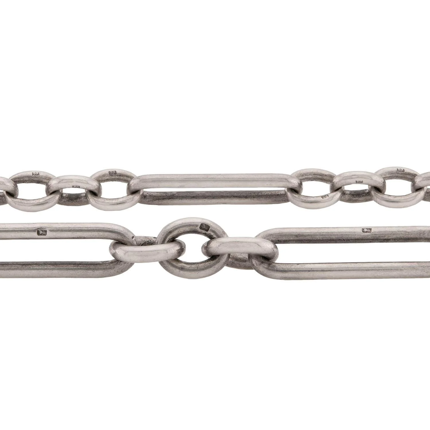 Victorian English Sterling Silver Paperclip Link Chain 28" - Image 2