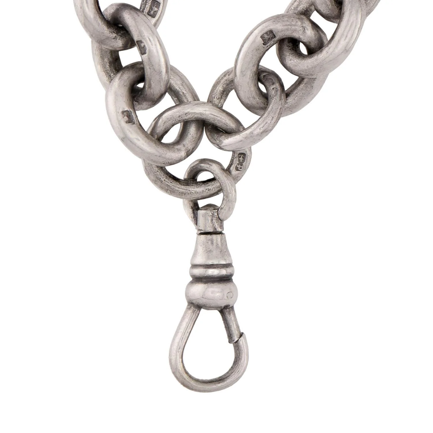 Victorian English Sterling Silver Paperclip Link Chain 28" - Image 3