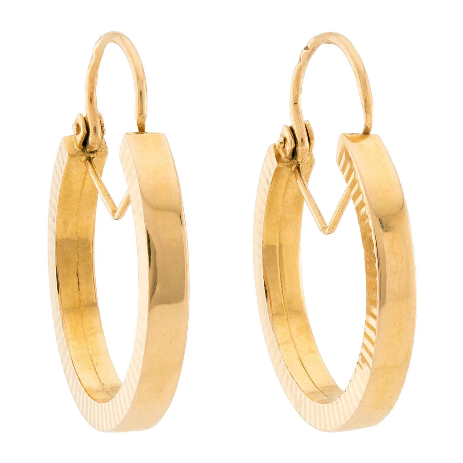 Victorian French 18k Hoop Earrings - Image 3