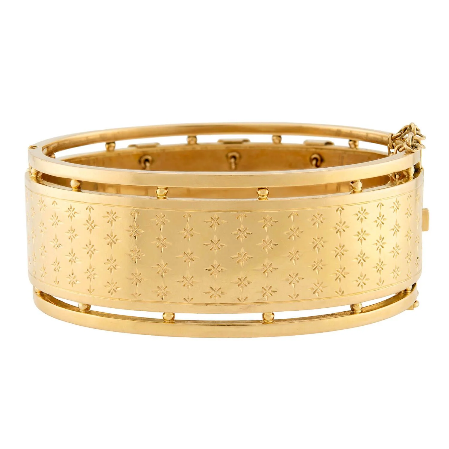 Victorian French 18k Pearl Hinged Cuff Bracelet - Image 5
