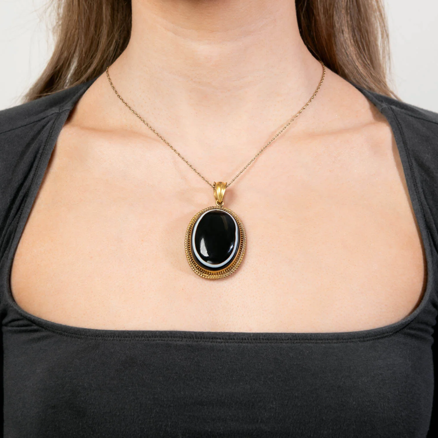 Victorian Gold-Fileld Banded Agate Pendant - Image 4