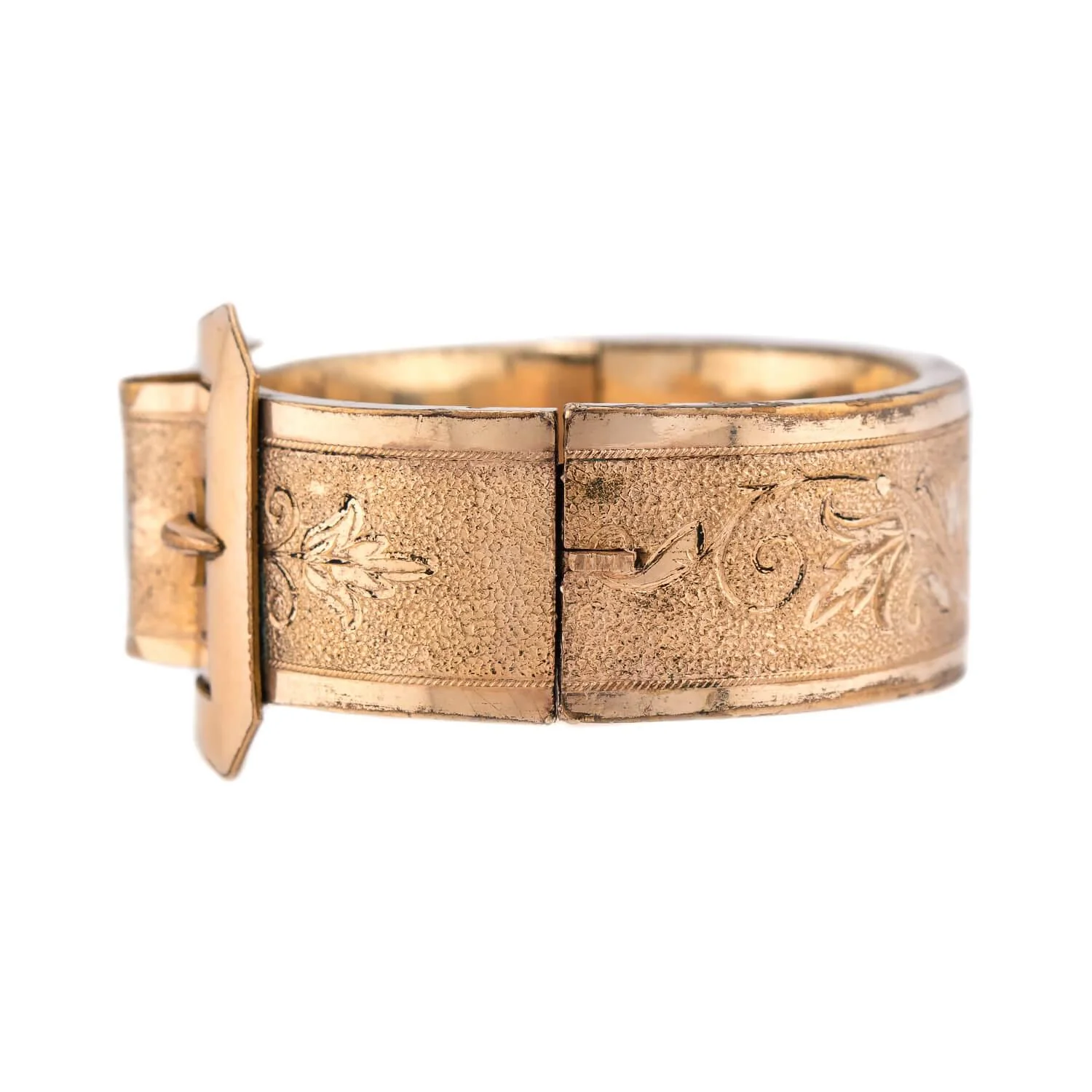 Victorian Gold-Fill Buckle Bangle Bracelet - Image 4
