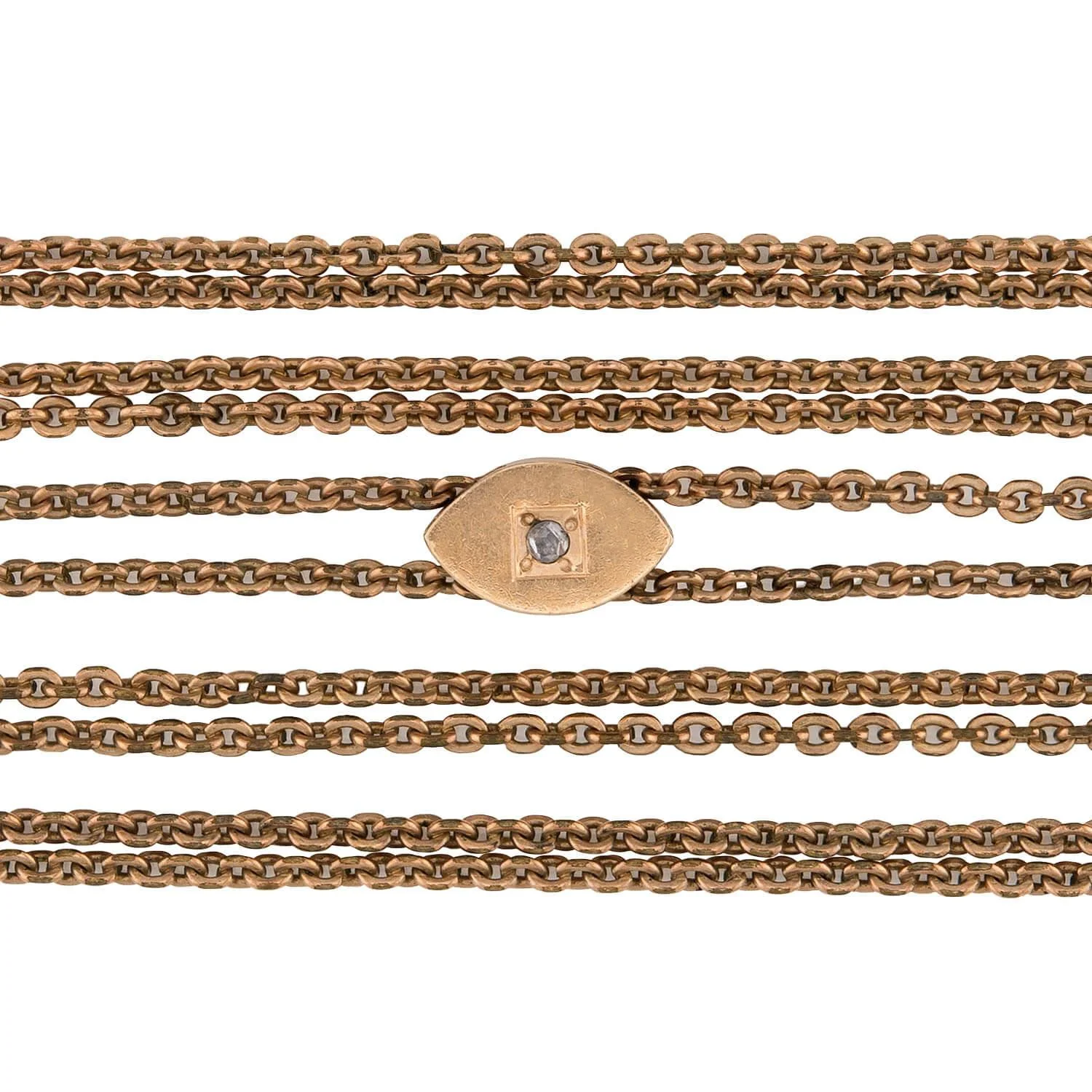 Victorian Gold-Filled/14k Diamond Slide Chain Necklace 51" - Image 2