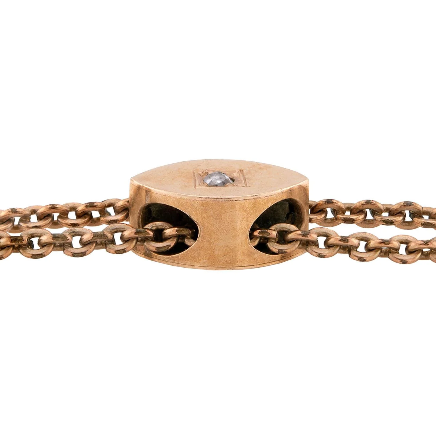 Victorian Gold-Filled/14k Diamond Slide Chain Necklace 51" - Image 3