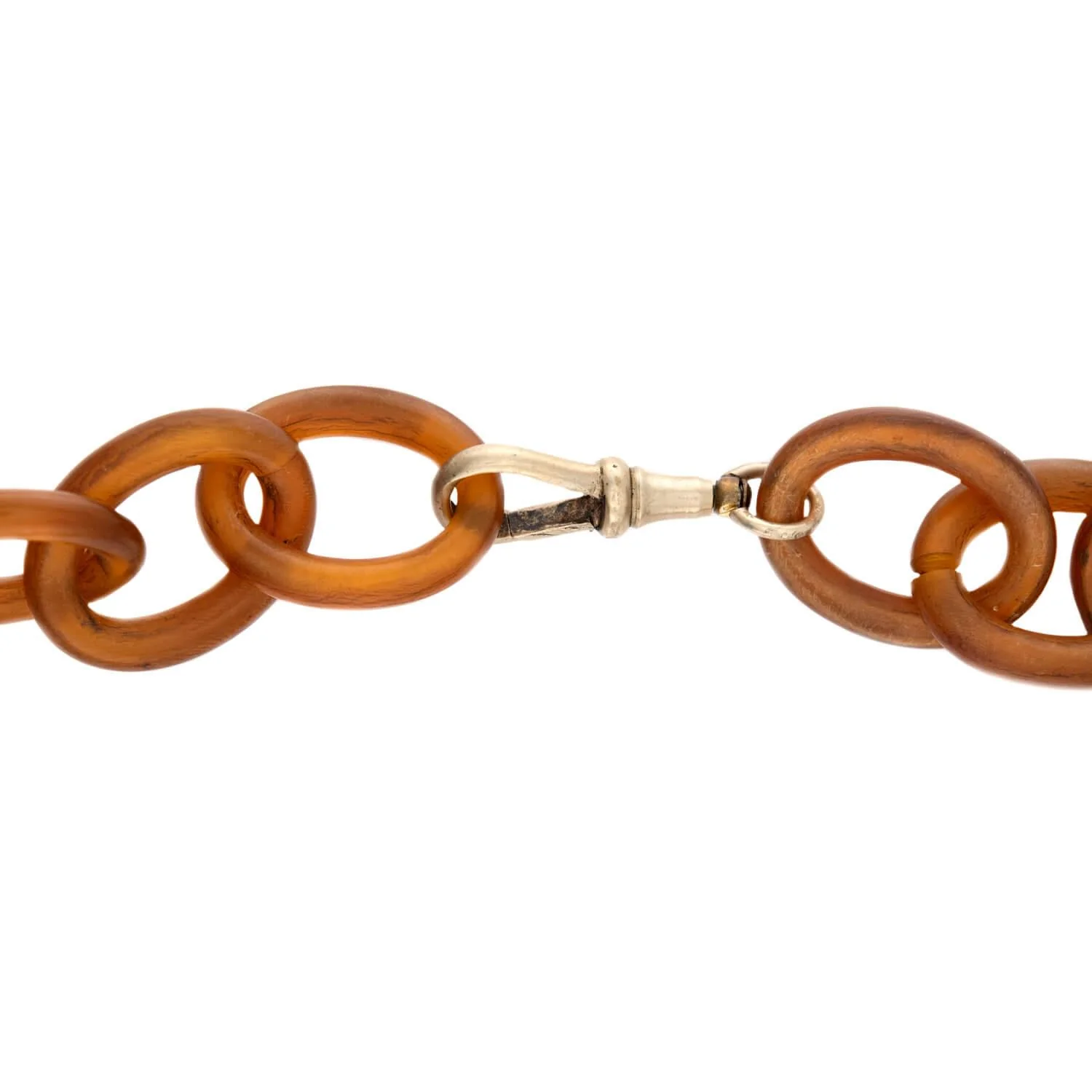 Victorian Gold-Filled Carved Horn Link Necklace - Image 5