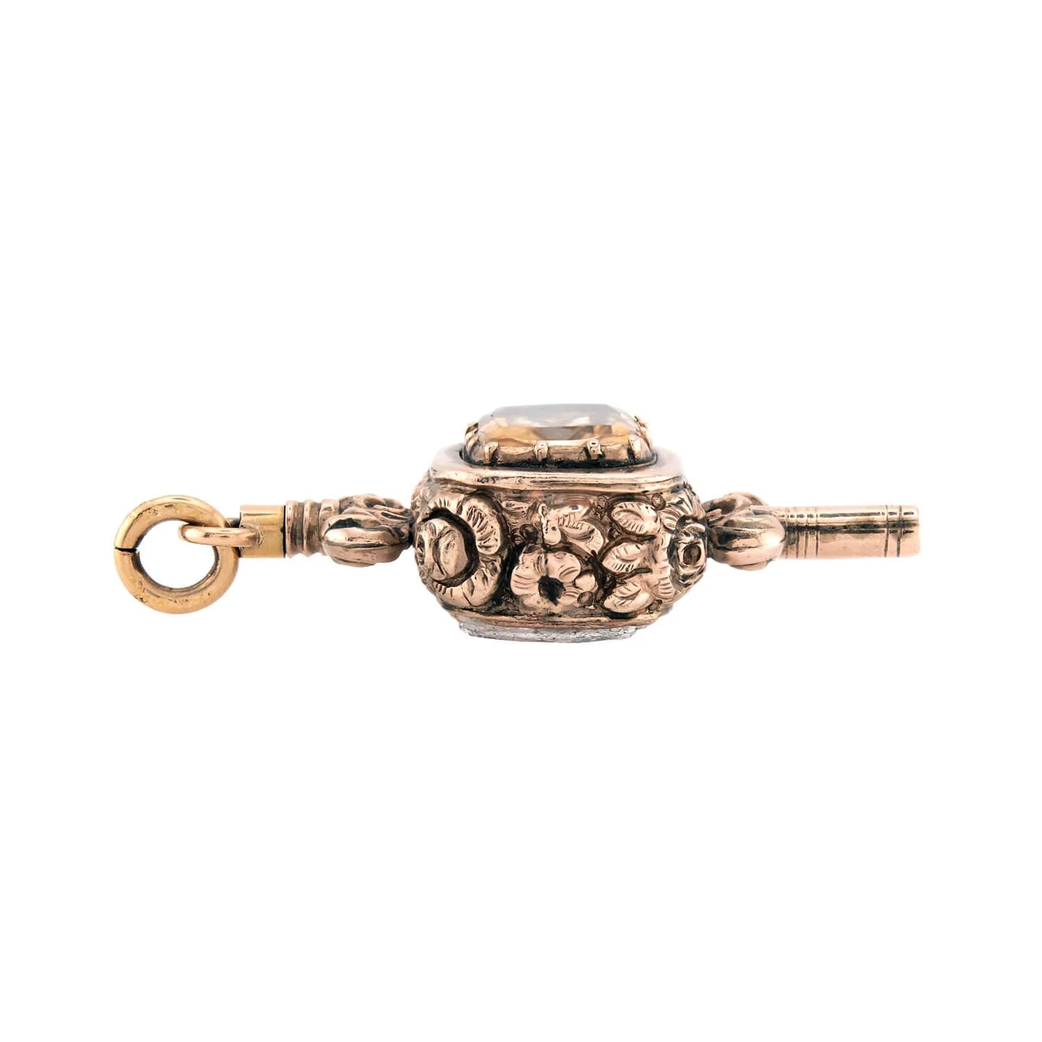Victorian Gold-Filled Citrine Compass Fob Pendant - Image 2