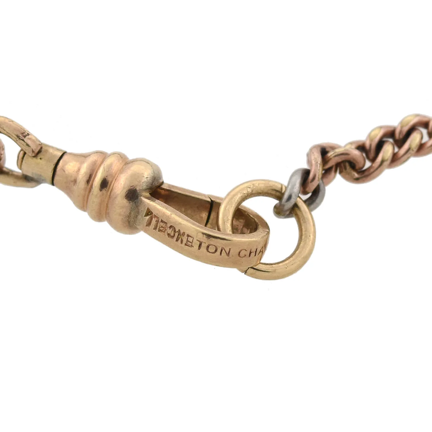 Victorian Gold-Filled Inlaid Bloodstone + Tri-Tone Watch Chain Compilation Necklace 28" - Image 5