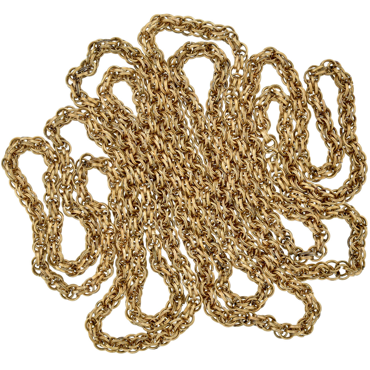 Victorian Gold-Filled Long Braided Chain Necklace 48" - Image 2