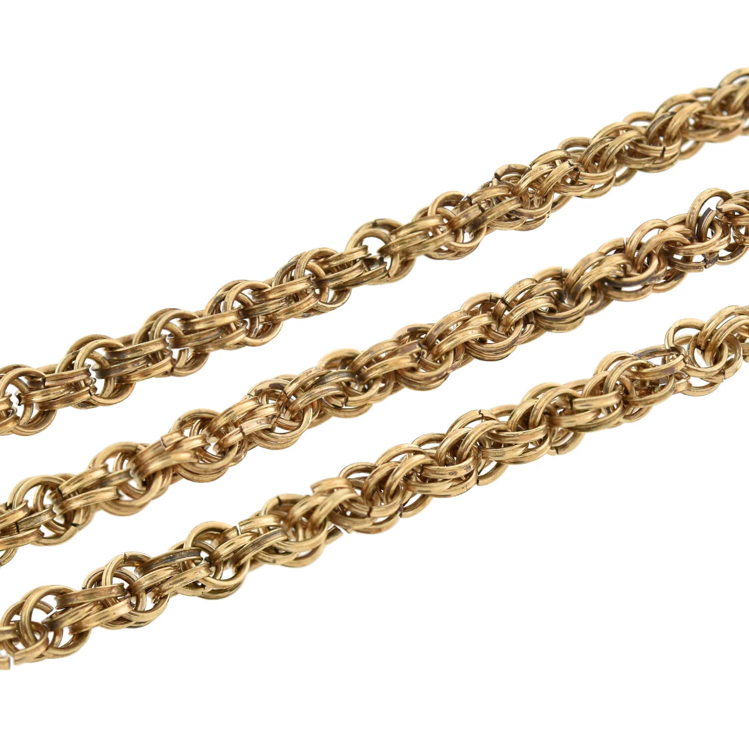 Victorian Gold-Filled Long Braided Chain Necklace 48" - Image 4