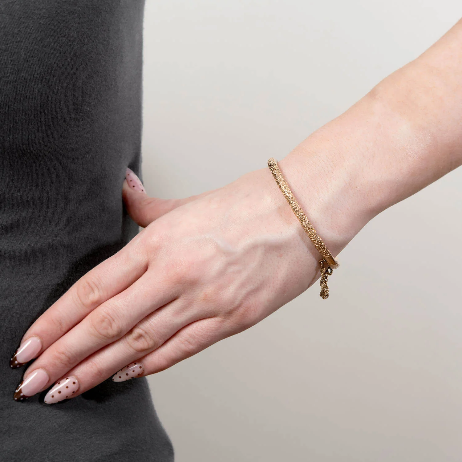 Victorian Gold-Filled Repoussé Bangle - Image 6