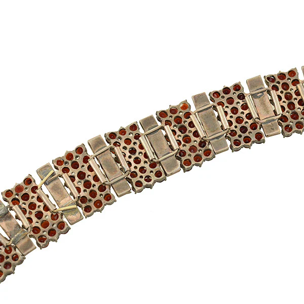 Victorian Gold Plated Bohemian Garnet Bracelet - Image 5