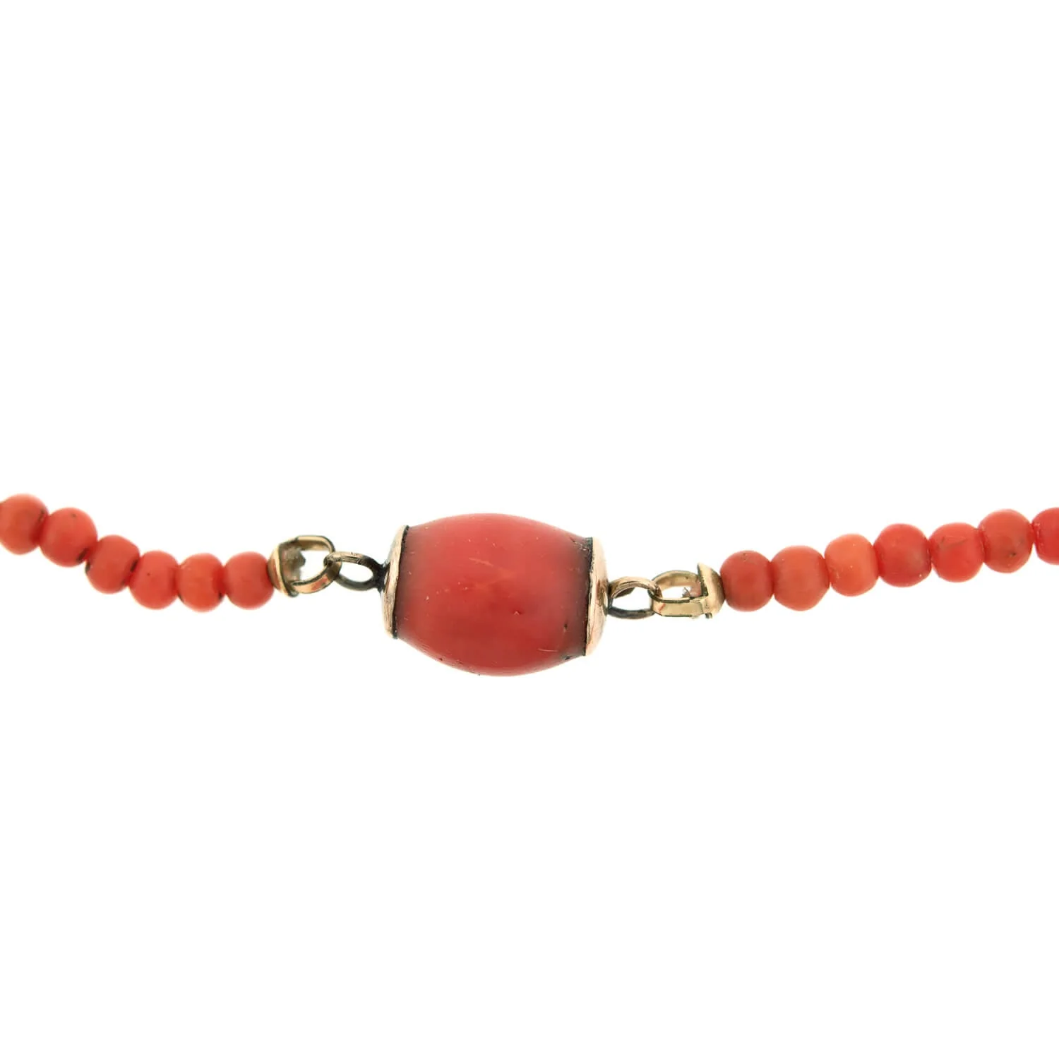 Victorian Graduated Coral Bead Necklace 28" - Image 5