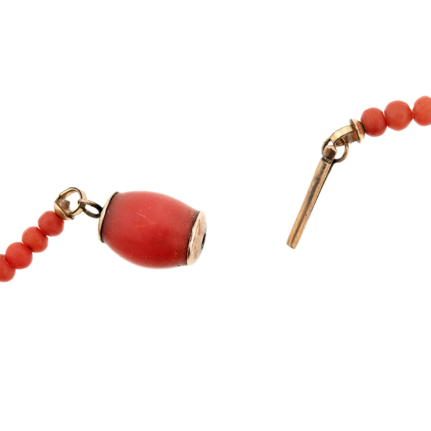 Victorian Graduated Coral Bead Necklace 28" - Image 6