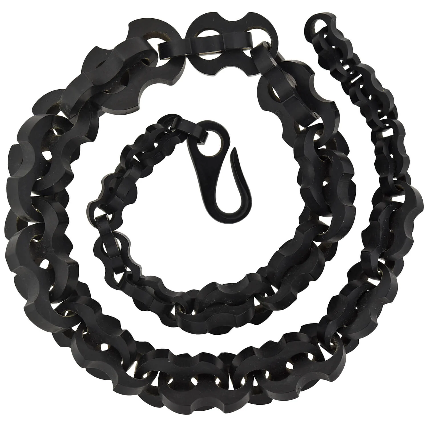 Victorian Hand Carved Gutta-Percha Link Necklace 21.5" - Image 2