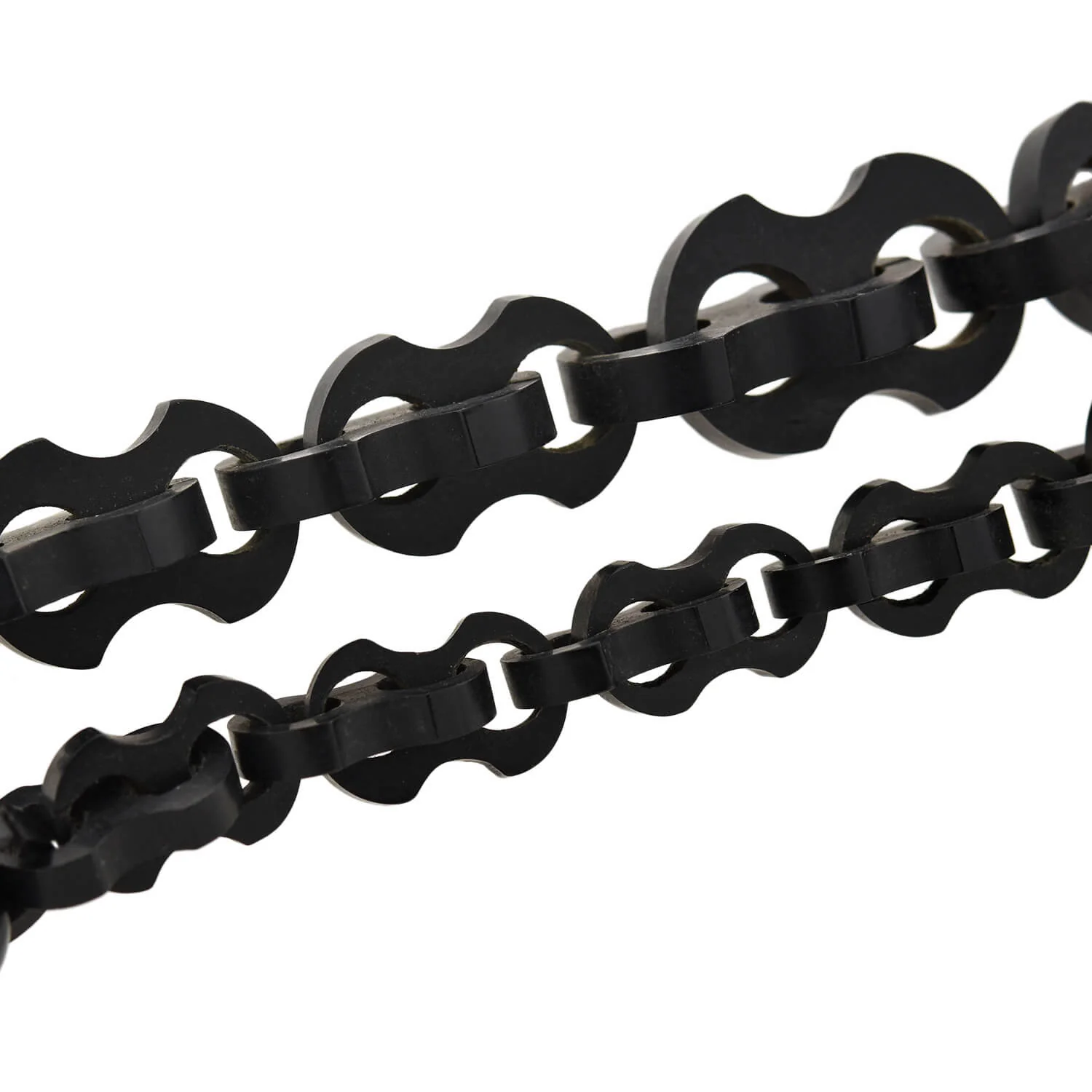 Victorian Hand Carved Gutta-Percha Link Necklace 21.5" - Image 3