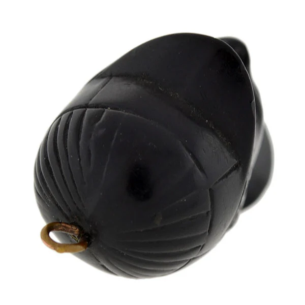 Victorian Hand Carved Jet Jockey Fob/Pendant - Image 4