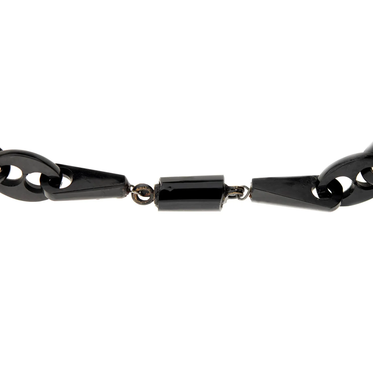 Victorian Jet Interlocking Link & Ball Festoon Necklace - Image 6