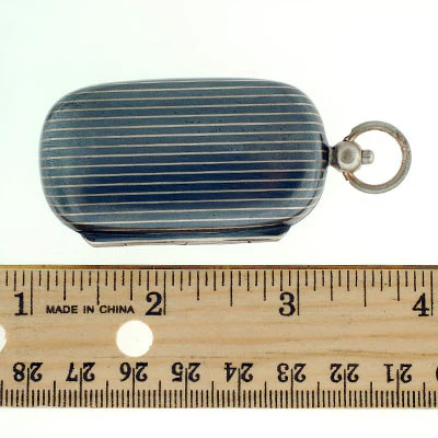 Victorian Large Sterling Silver & Niello Coin Holder Locket - Image 12
