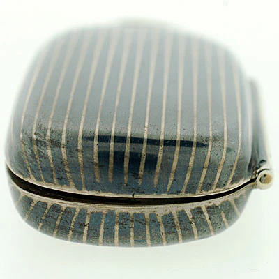 Victorian Large Sterling Silver & Niello Coin Holder Locket - Image 7