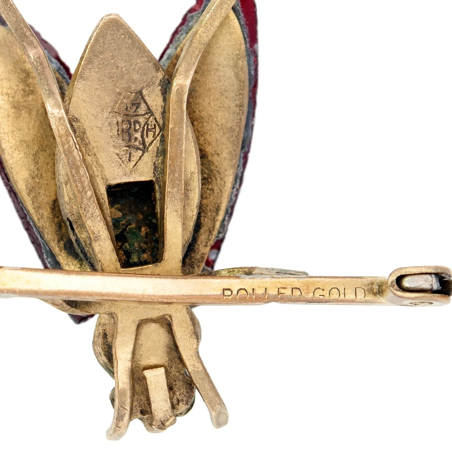 Victorian Rolled Gold and Vauxhall Glass Fly Pin - Image 4