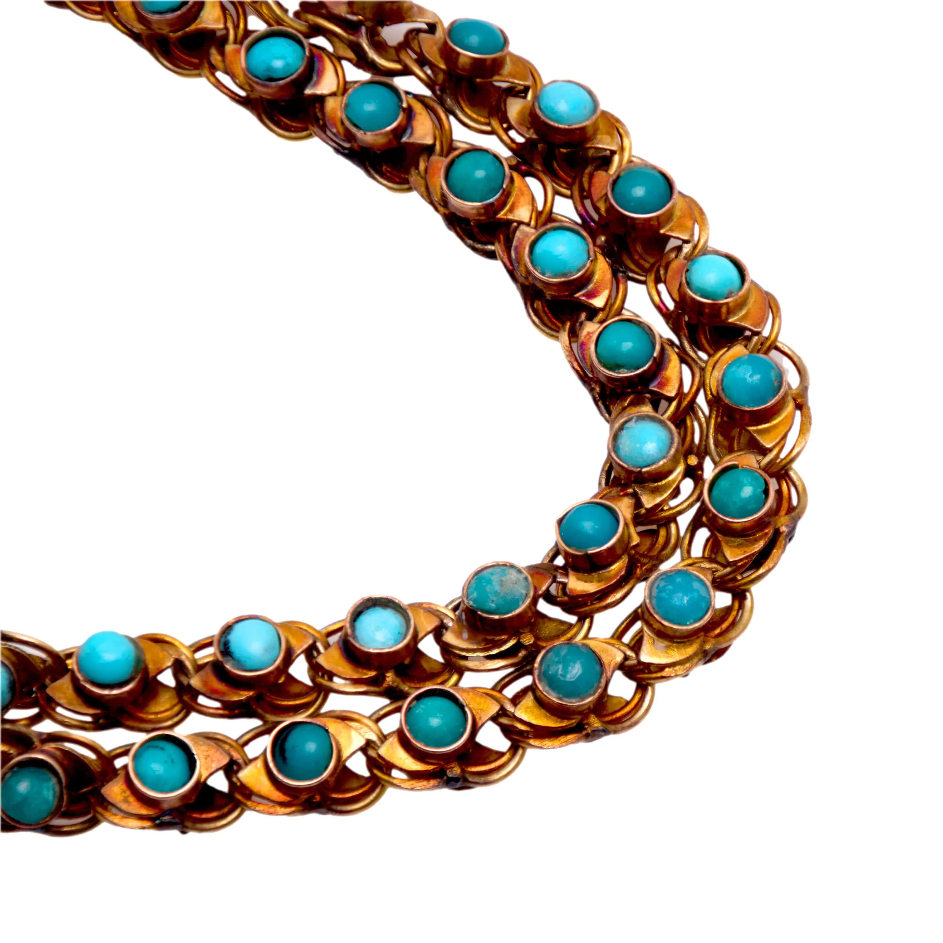 Victorian Russian 14k Turquoise Bracelet - Image 2