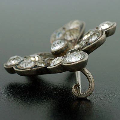 Victorian Sterling & Four Leaf Clover French Paste Pin - Image 3