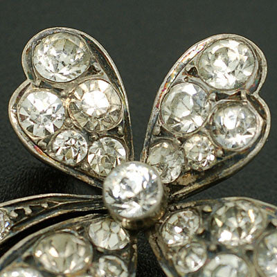 Victorian Sterling & Four Leaf Clover French Paste Pin - Image 4
