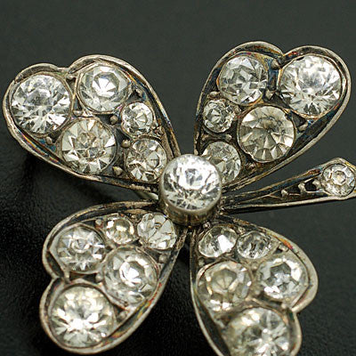 Victorian Sterling & Four Leaf Clover French Paste Pin - Image 5