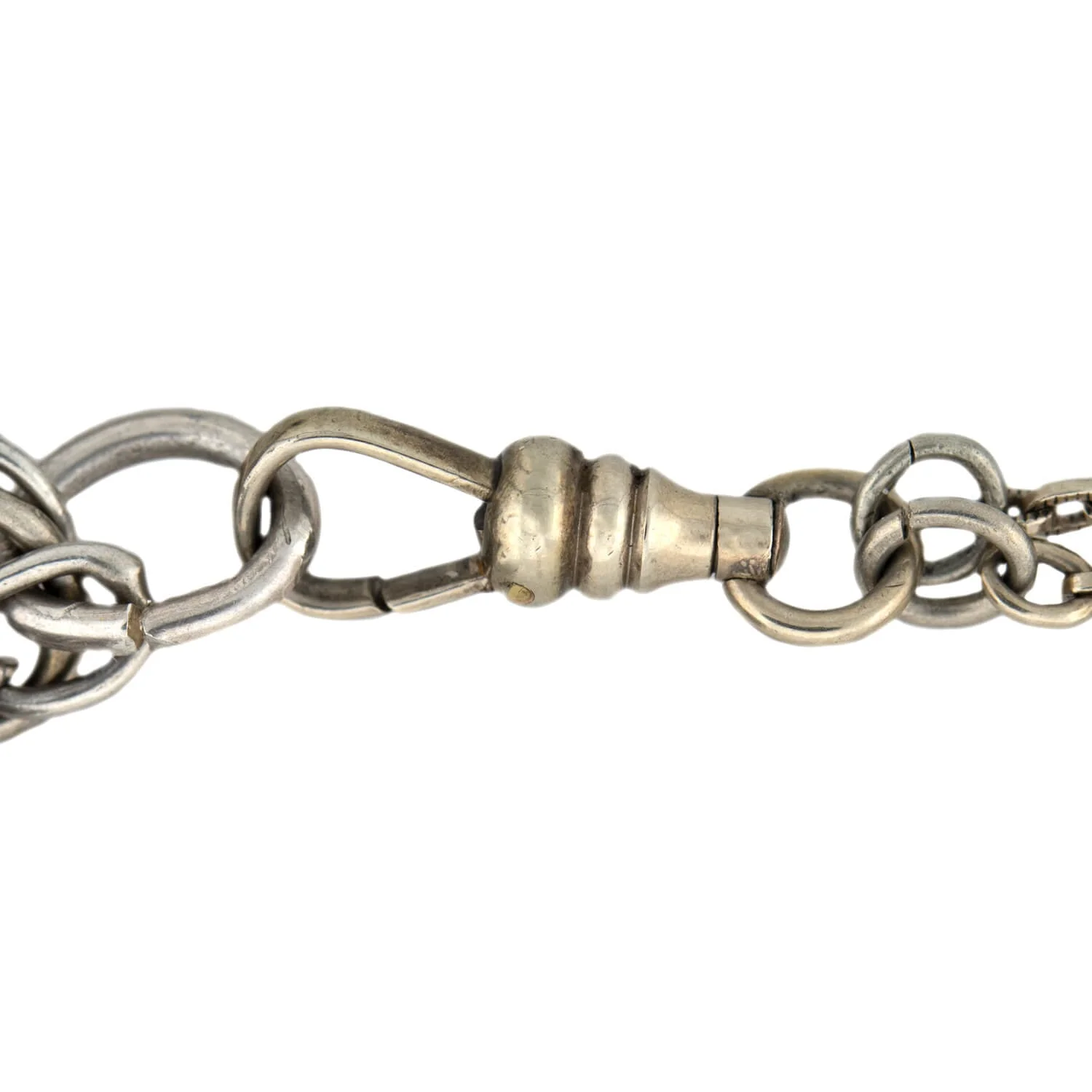 Victorian Sterling/Gold Filled Chain with Bloodstone + Carnelian Fob Pendants Necklace - Image 8