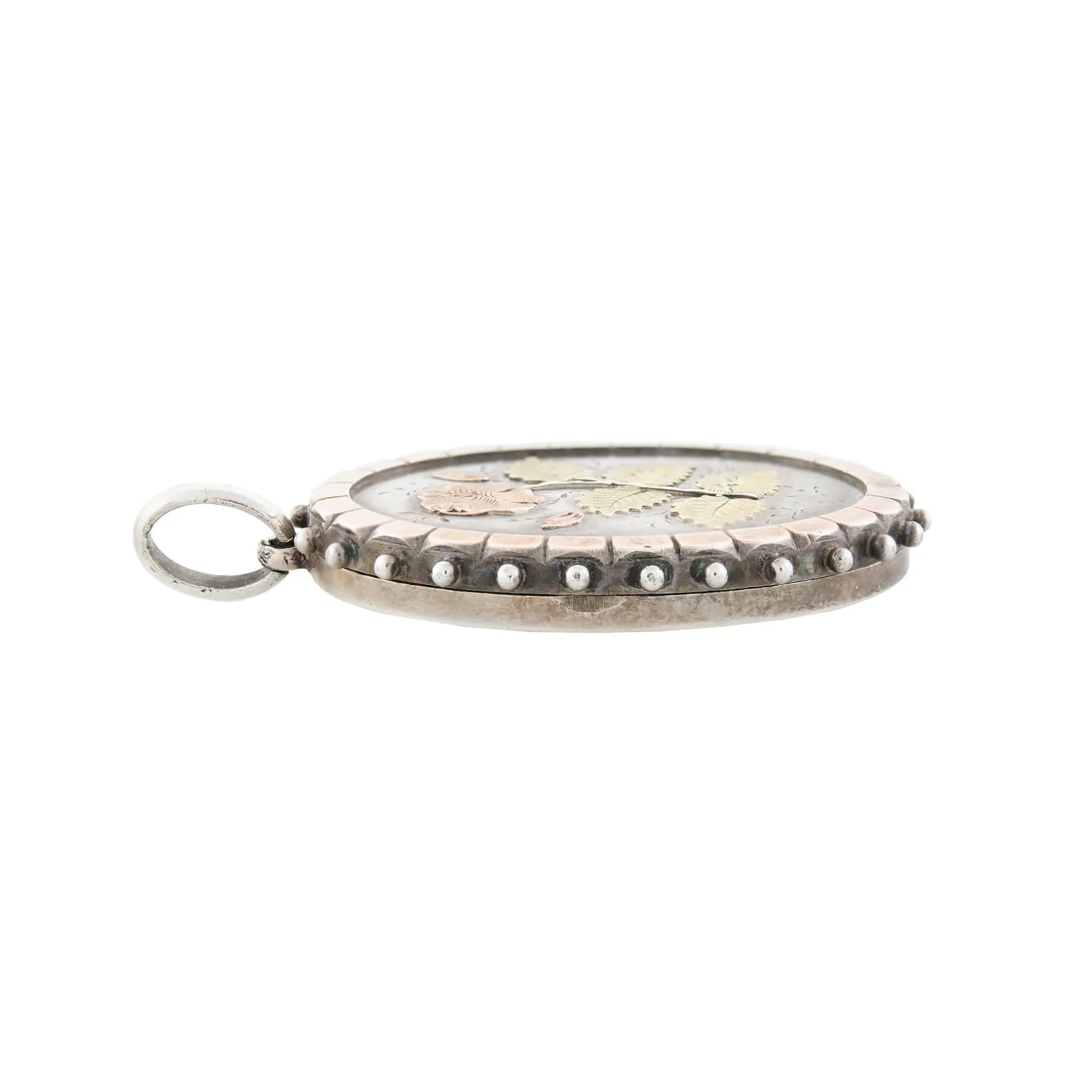 Victorian Sterling Mixed Metals Flower Locket - Image 2