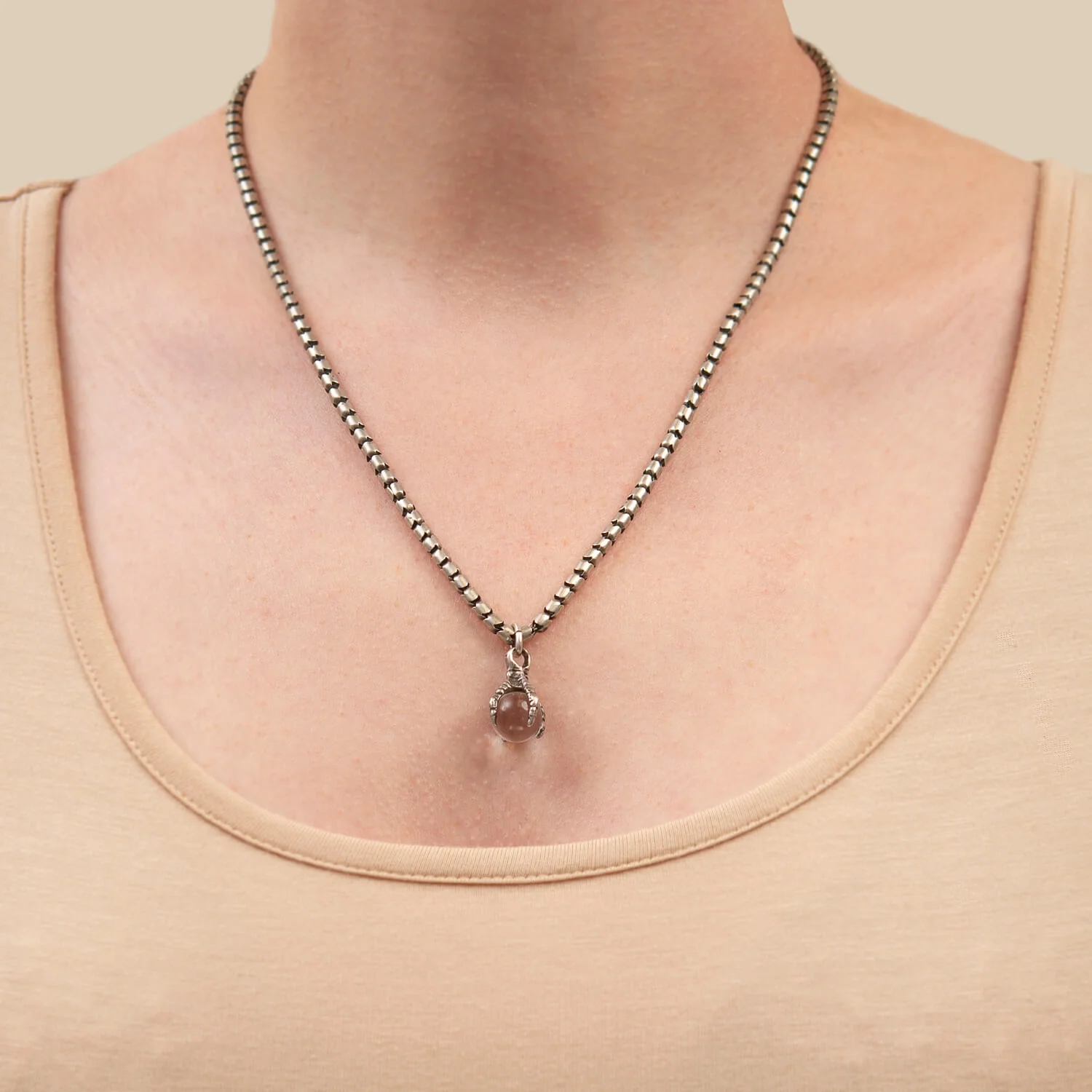 Victorian Sterling Pools of Light Claw Pendant Necklace - Image 6