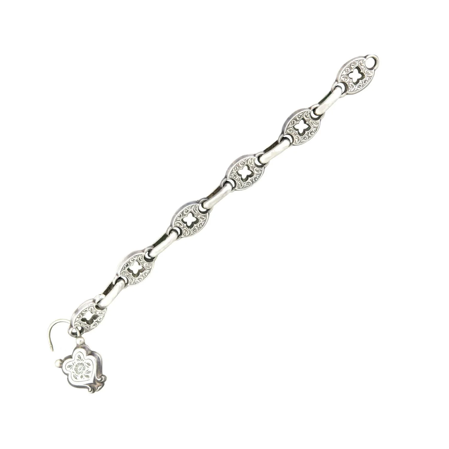 Victorian Sterling Silver Anchor Locket Bracelet - Image 2
