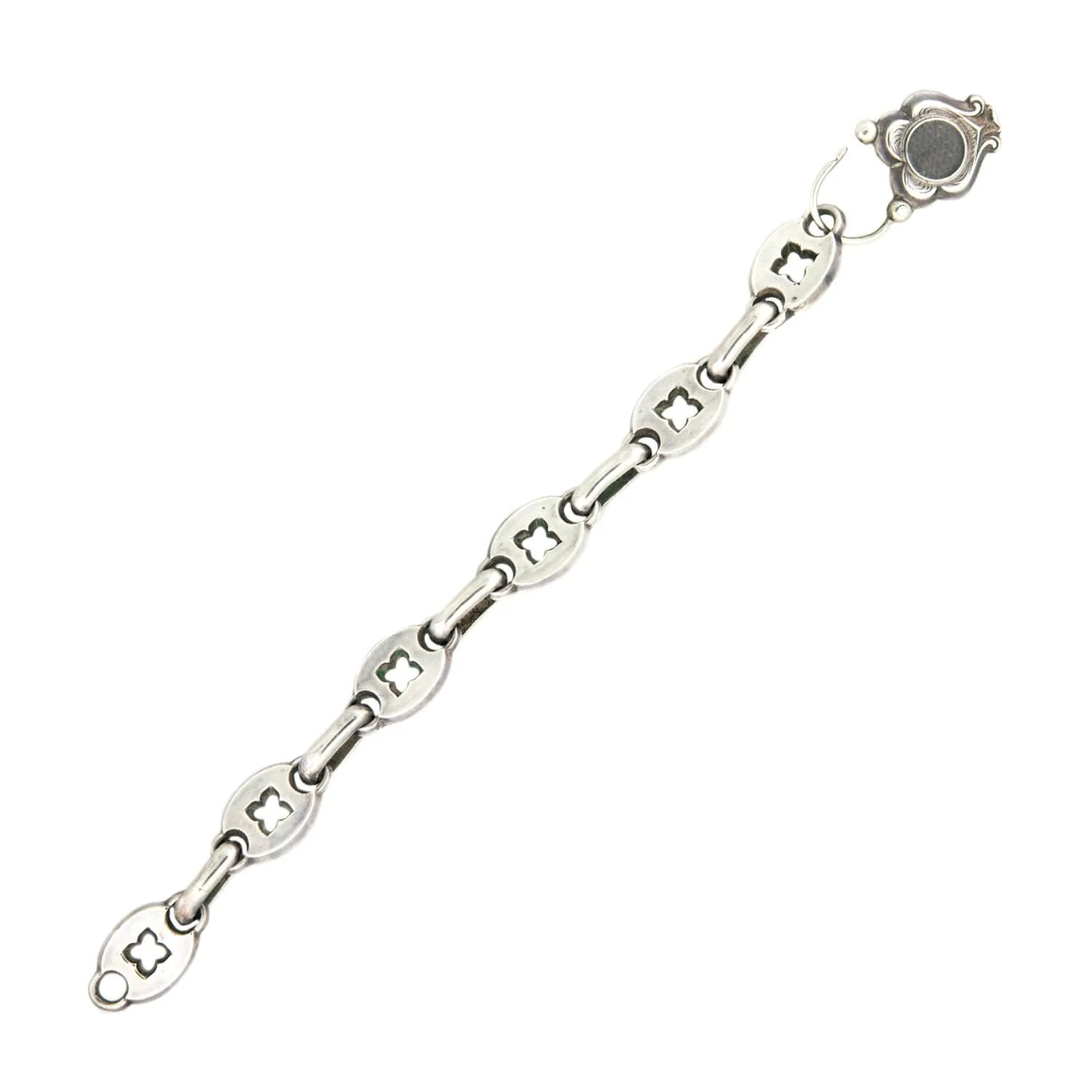 Victorian Sterling Silver Anchor Locket Bracelet - Image 3
