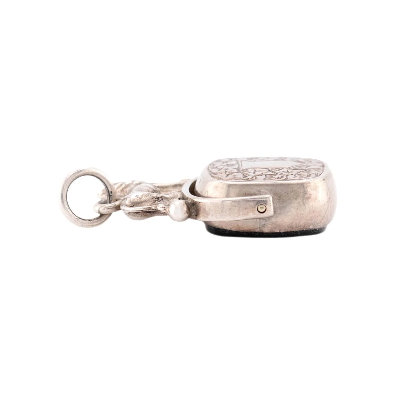 Victorian Sterling Silver Bloodstone Fob/Pendant - Image 2