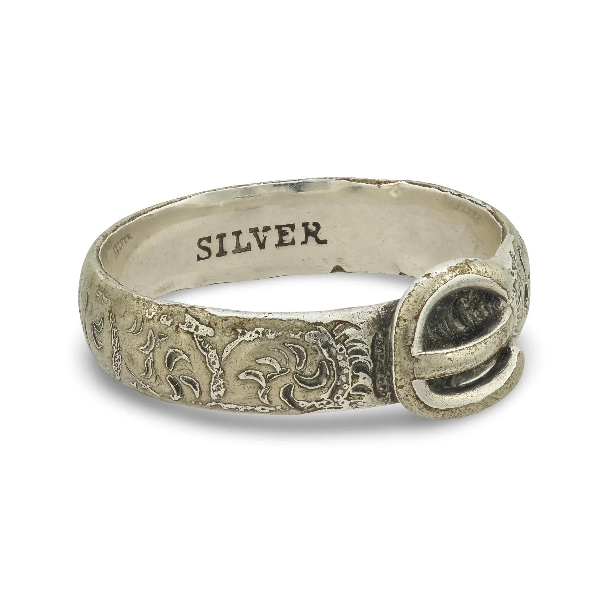 Victorian Sterling Silver Buckle Ring - Image 3