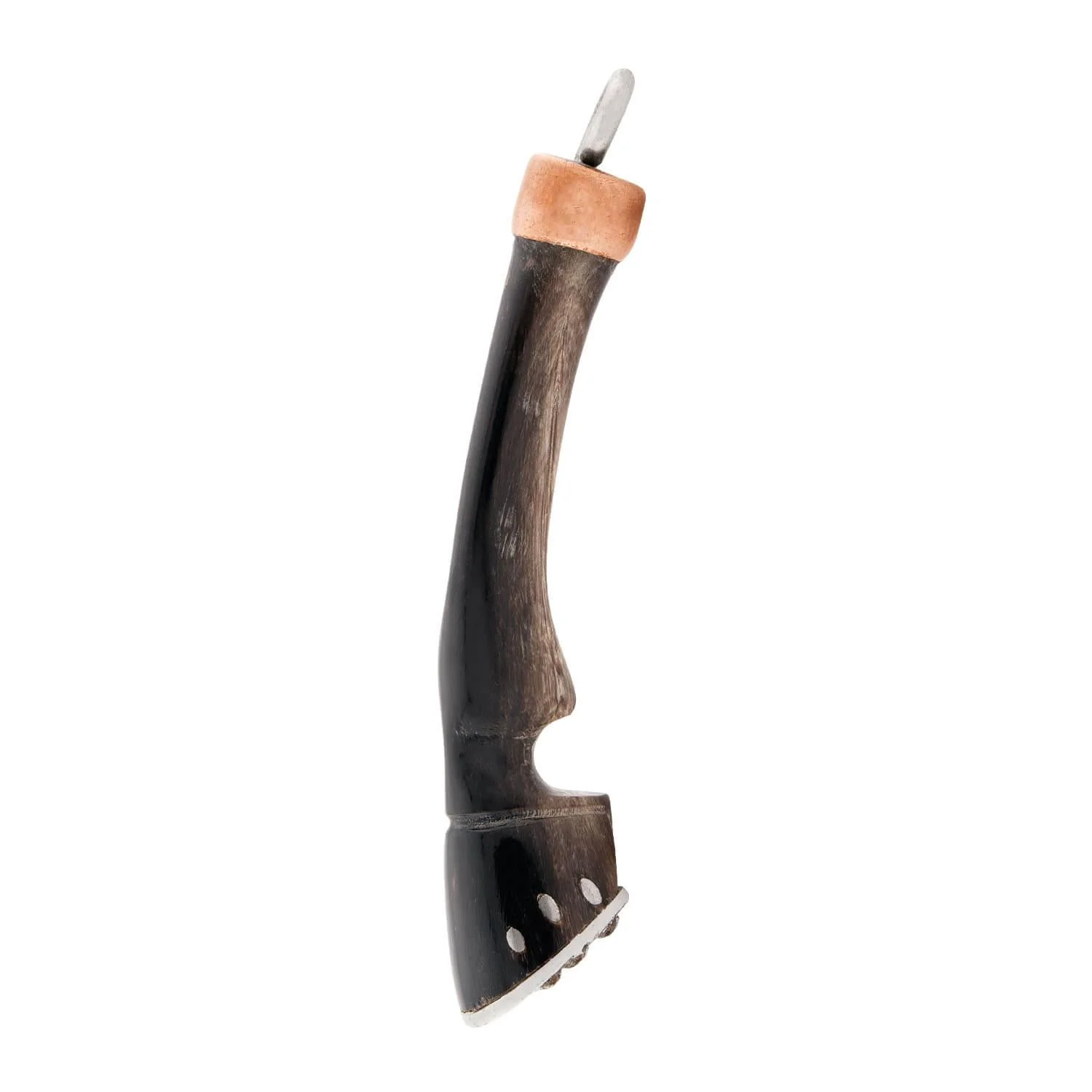 Victorian Sterling Silver Carved Horn Horse Leg Pendant - Image 2