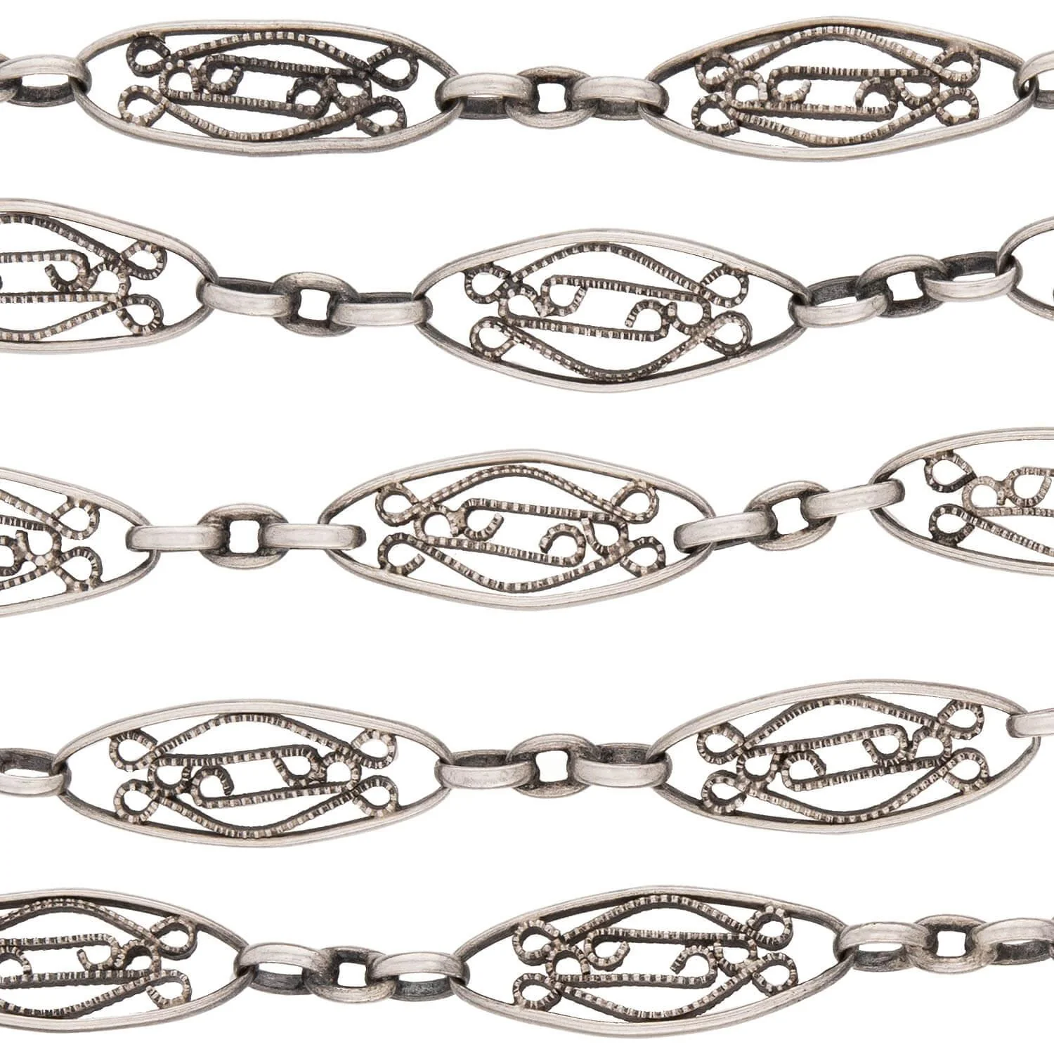 Victorian Sterling Silver Chain 52" - Image 4