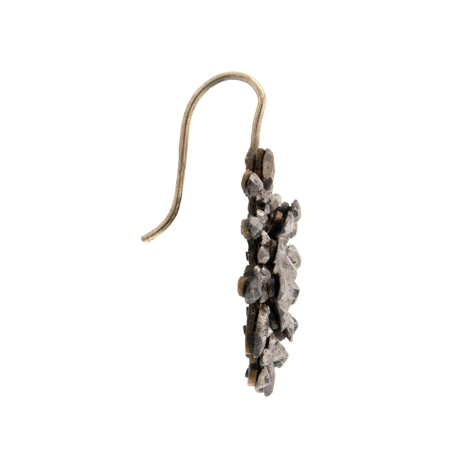 Victorian Sterling Silver Cut Steel Snowflake Motif Earrings - Image 2