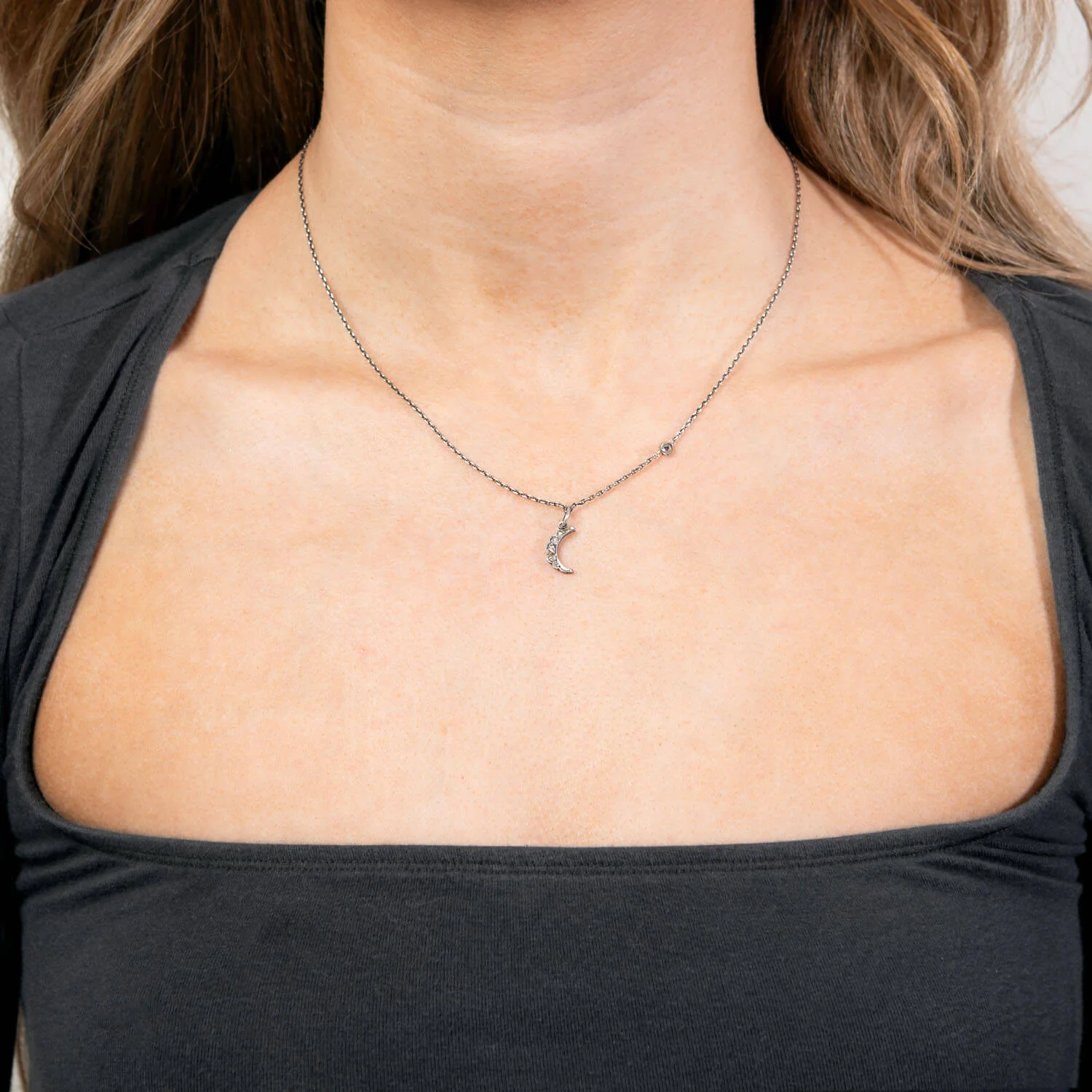 Victorian Sterling Silver Diamond Pendant Necklace - Image 5