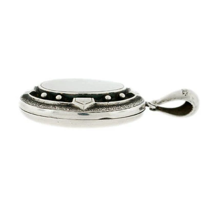 Victorian Sterling Silver Etched & Studded Locket - Image 3
