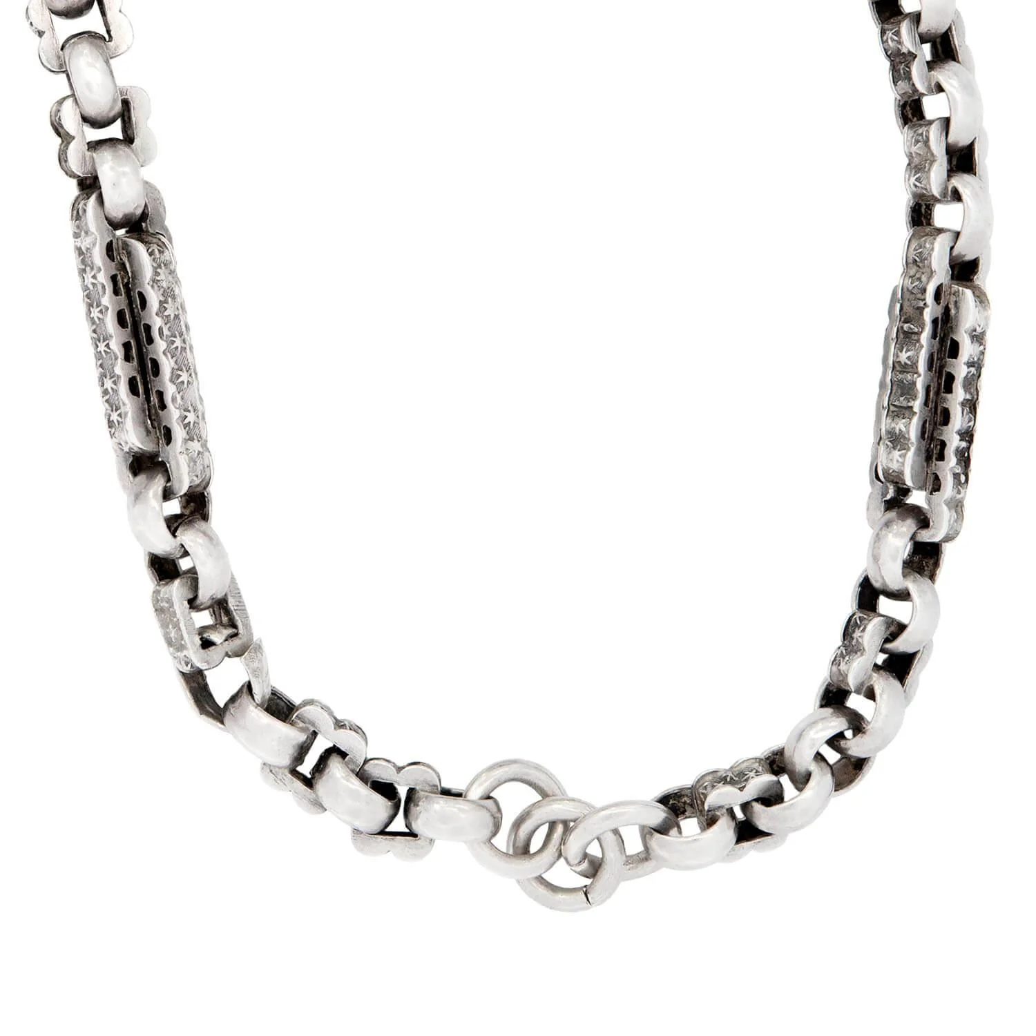 Victorian Sterling Silver Etruscan Chain 23" - Image 2