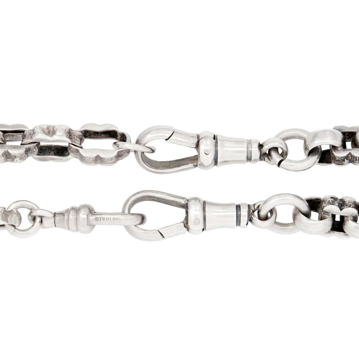 Victorian Sterling Silver Etruscan Chain 23" - Image 4