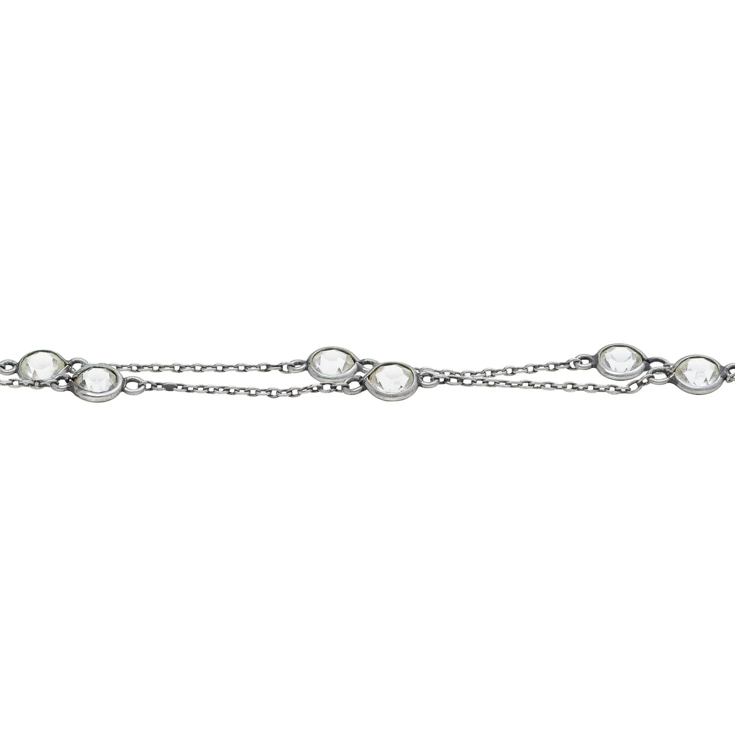 Victorian Sterling Silver French Paste Guard Chain - Image 2