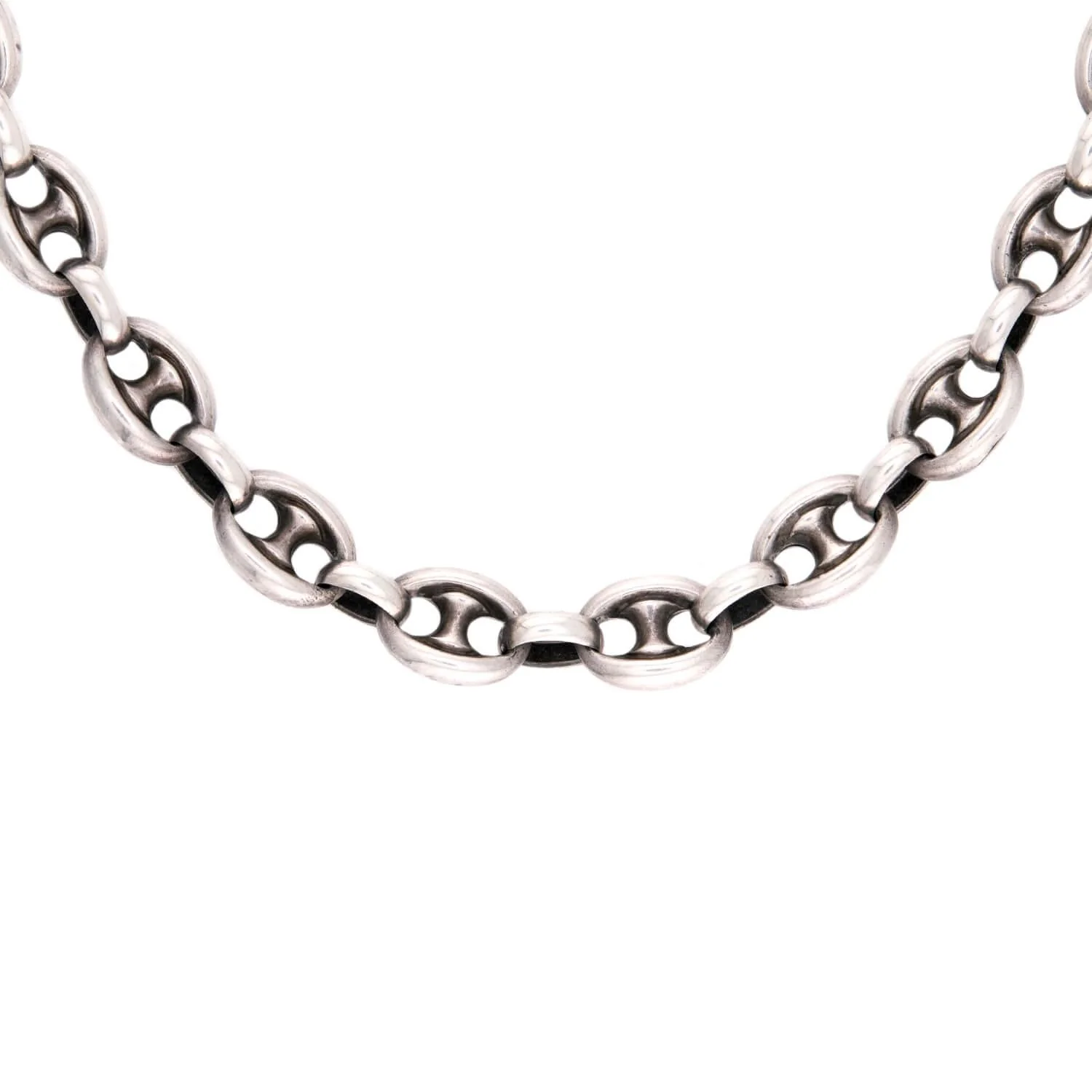 Victorian Sterling Silver "Gucci" Link Necklace - Image 2