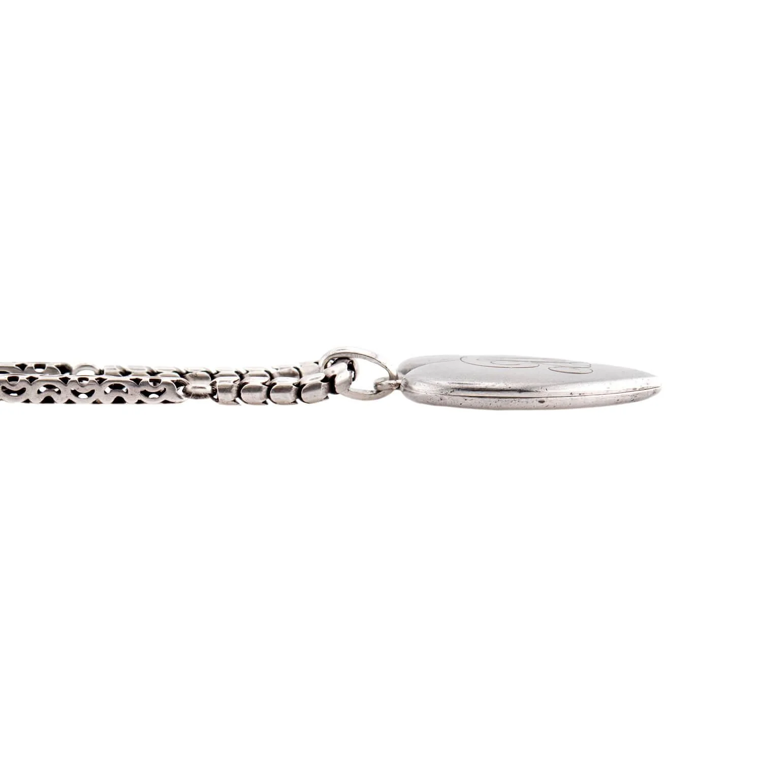 Victorian Sterling Silver Heart-Motif Locket Pendant - Image 3