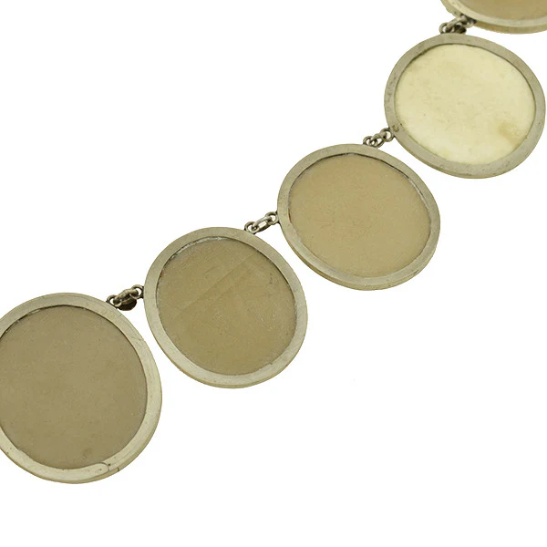 Victorian Sterling Silver & Lava Cameo Necklace - Image 6