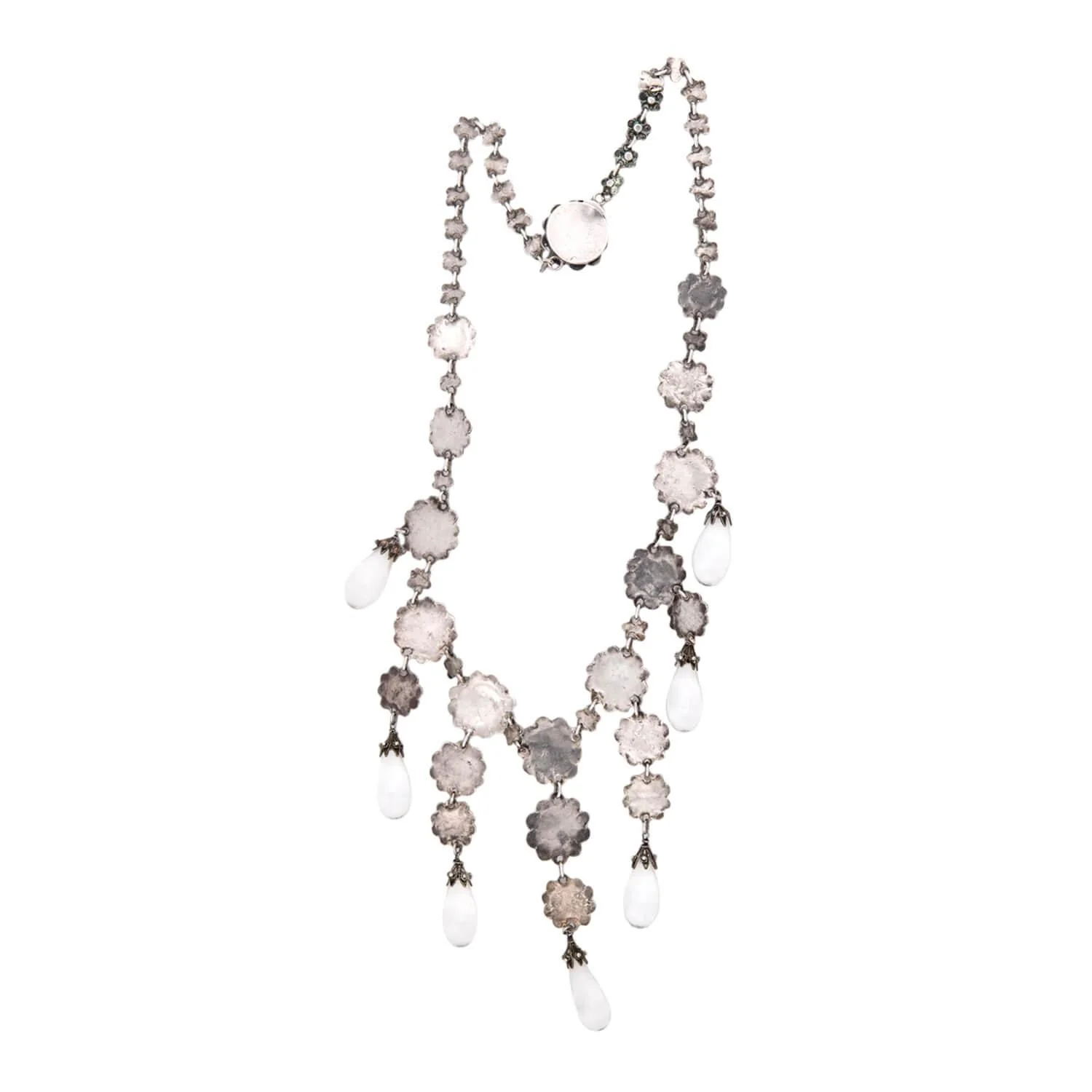 Victorian Sterling Silver Moonstone Festoon Necklace - Image 4
