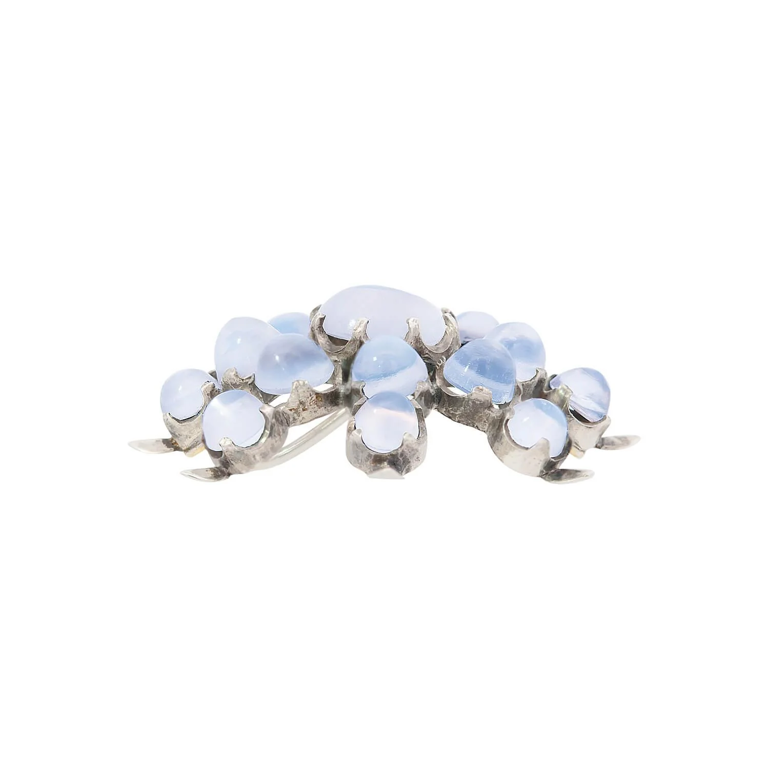 Victorian Sterling Silver Moonstone Starburst Pendant - Image 2